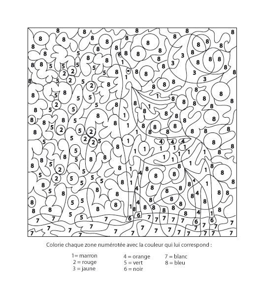 Coloriage Dessin a Numéro gratuit à imprimer