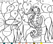 Coloriage Fond marin à Numéro