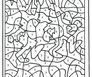 Coloriage et dessins gratuit Les Lapins numéroté à imprimer