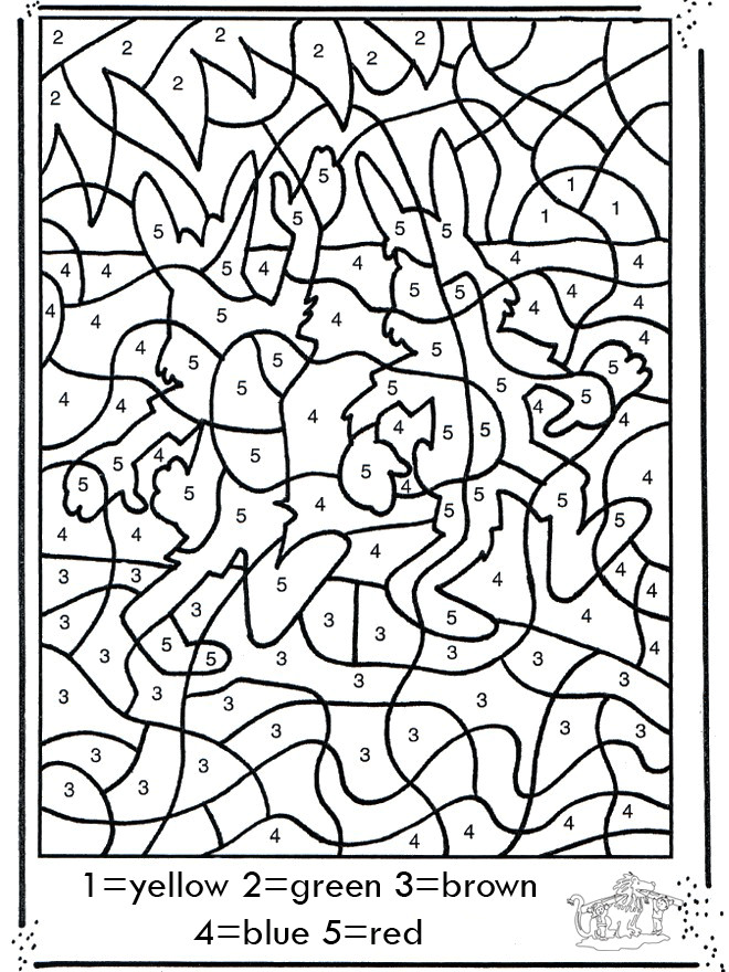 Coloriage Les Lapins numéroté dessin gratuit à imprimer