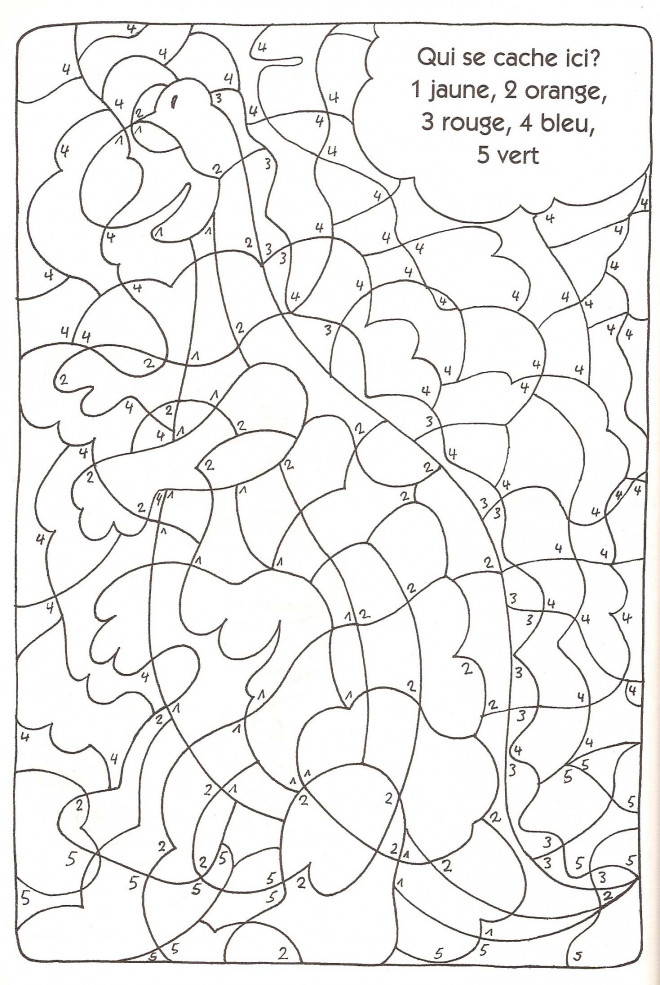 Coloriage Magique Dinosaure numéroté