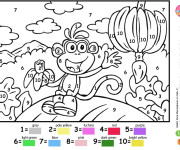 Coloriage Singe à Numéro à colorier