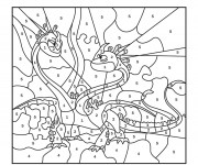 Coloriage et dessins gratuit Une Couleur par Numéro à imprimer