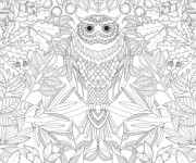 Coloriage et dessins gratuit Difficile Hibou artistique à imprimer