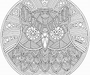 Coloriage Difficile Mandala Hibou