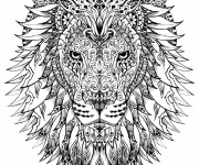 Coloriage Lion Difficile