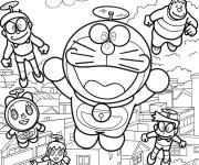 Coloriage Affiche de dessin anim&eacute; Doraemon