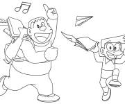 Coloriage Chaien et Xeko de Doraemon