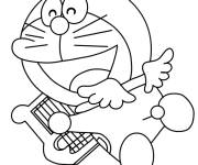 Coloriage et dessins gratuit Doraemon aux ailes de Cupidon à imprimer