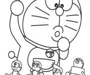 Coloriage Doraemon avec ses amis comme jouets