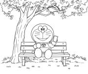 Coloriage Doraemon dans le parc