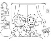 Coloriage Doraemon dans le salon