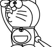 Coloriage Doraemon en jouant au baseball