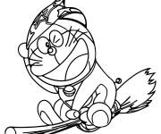 Coloriage Doraemon en magicien