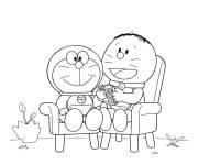 Coloriage Doraemon en plein air