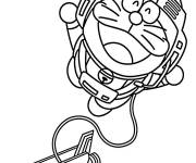 Coloriage Doraemon en tenu de Astronaute