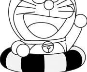 Coloriage Doraemon entrant dans la mer