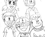 Coloriage Doraemon et ses amis