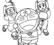 Coloriage Doraemon et ses meilleurs amis