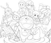 Coloriage Doraemon et tous les personnages de la manga