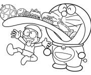 Coloriage Doraemon gourmand