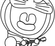 Coloriage Doraemon guitariste