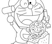 Coloriage Doraemon l'artiste