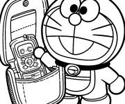 Coloriage Doraemon ouvre sa cartable