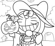 Coloriage Doraemon pour Halloween
