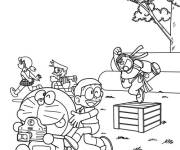 Coloriage et dessins gratuit Doraemon prenant une photo à imprimer