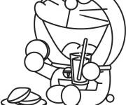 Coloriage Doraemon prend son petit-d&eacute;jeuner