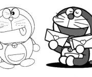 Coloriage Doraemon re&ccedil;oit une lettre