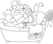Coloriage Doraemon se baigne