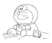 Coloriage Doraemon se profite d'une belle journ&eacute;e