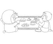 Coloriage Doraemon sur le tapis magique