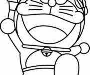 Coloriage et dessins gratuit Doraemon tenant la flamme olympique à imprimer