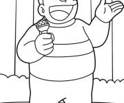 Coloriage Gian qui chante