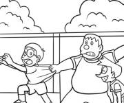 Coloriage Gian, Suneo et Nobita