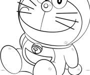 Coloriage Illustration du mignon Doraemon