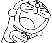 Coloriage Le chat Doraemon en volant