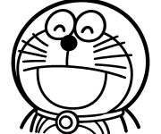 Coloriage Le joyeux Doraemon en plein rire
