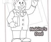Coloriage Le p&egrave;re de Nobita de cartoon Doraemon