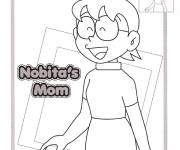 Coloriage Maman de Nobita de cartoon Doraemon