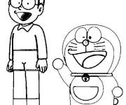 Coloriage Nobita et Doraemon facile