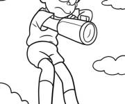 Coloriage et dessins gratuit Nobita utilise un canon &agrave; air à imprimer