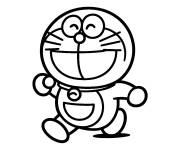 Coloriage Petit Doraemon en marchant
