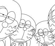 Coloriage Plusieurs Doraemon