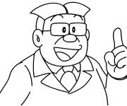 Coloriage Professeur de Nobita de Doraemon