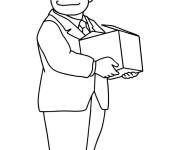 Coloriage et dessins gratuit Professor de Doraemon le chat-robot à imprimer