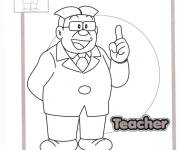Coloriage Profil du professeur de Nobita